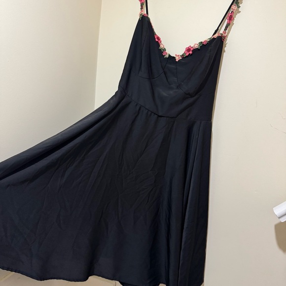 Women’s SHEIN brand Black Tank Top Pink Floral Details Casual Flowy Dress Size5X - Picture 8 of 15